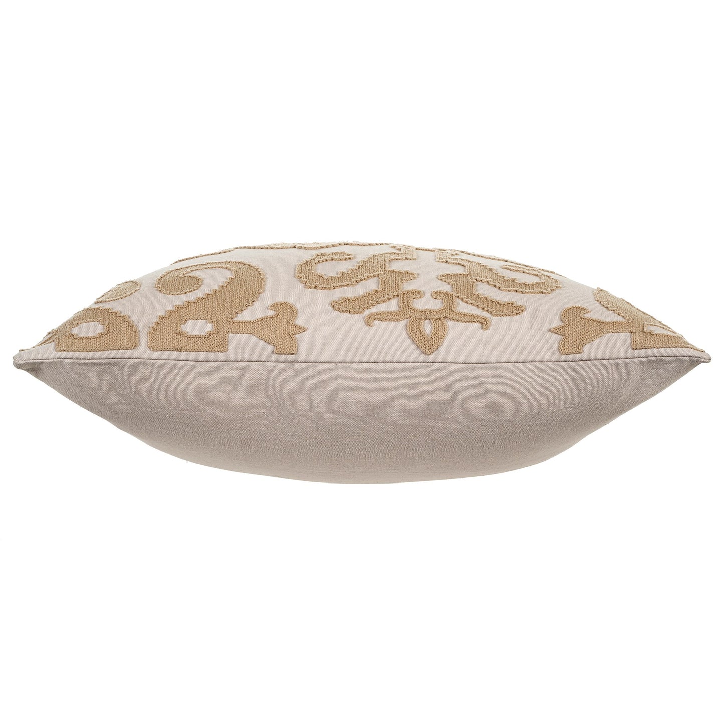 20x20 Embroidered Ikat Cushion Ecru