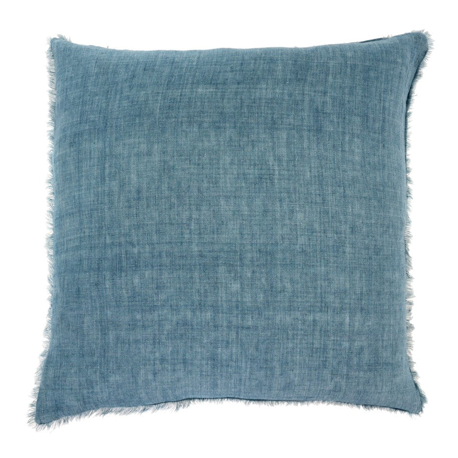 24X24 Lina Linen Cushion, Arctic Blue
