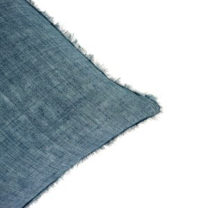 24X24 Lina Linen Cushion, Arctic Blue