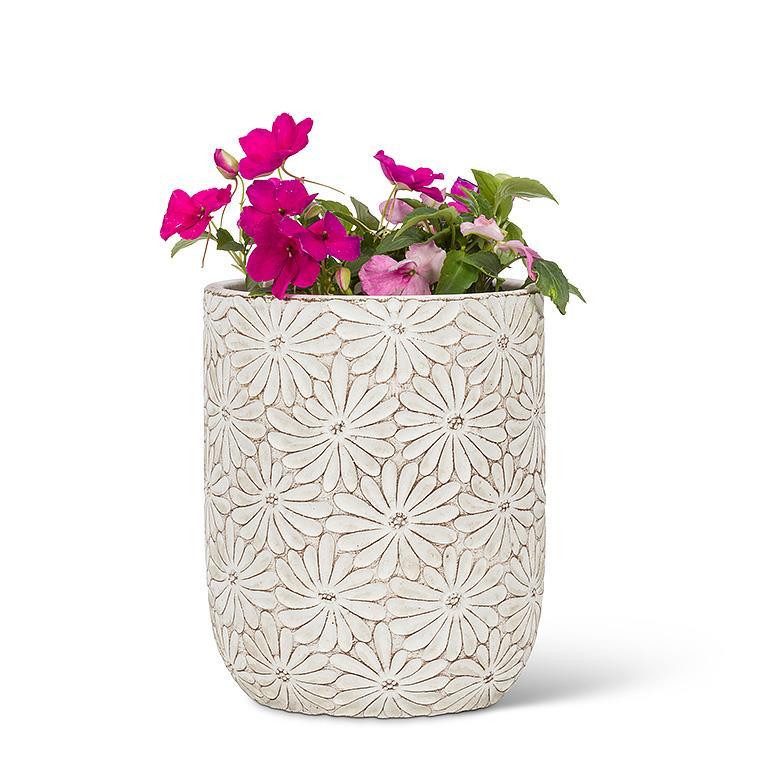 Daisy Vase Planter Small White