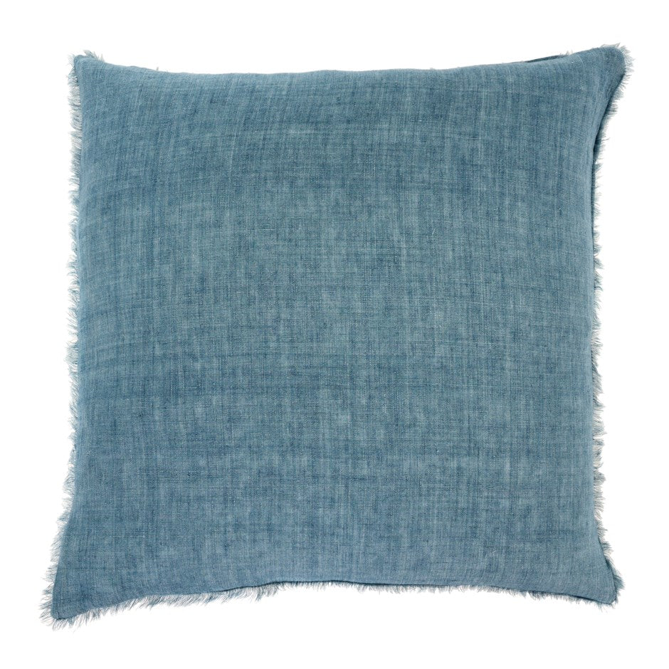 24X24 Lina Linen Cushion, Arctic Blue