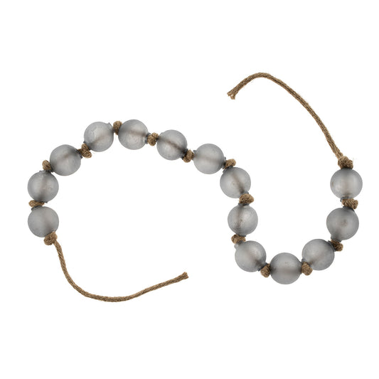 Beach Glass Beads, Frosted Grey