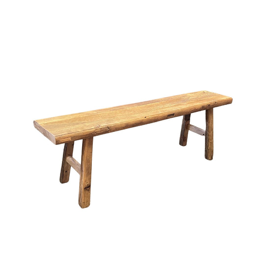 Wooden Bench 48 in, Natural Recycled Elmwood- Special Order Only