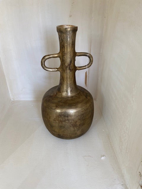 Lagini Metal Vase, Antique Gold, Large