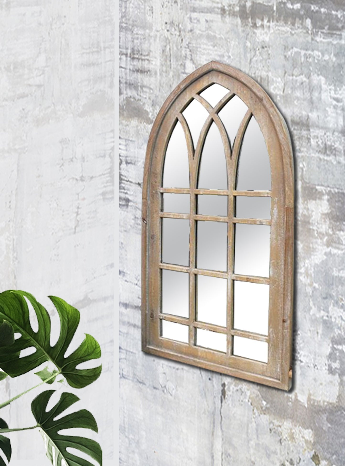 Large Gothic Wooden Mirror