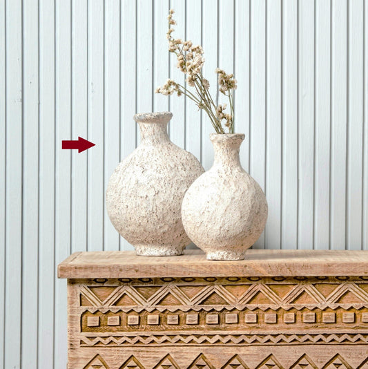 Papier-mâché Vase, Large, Antique Gray