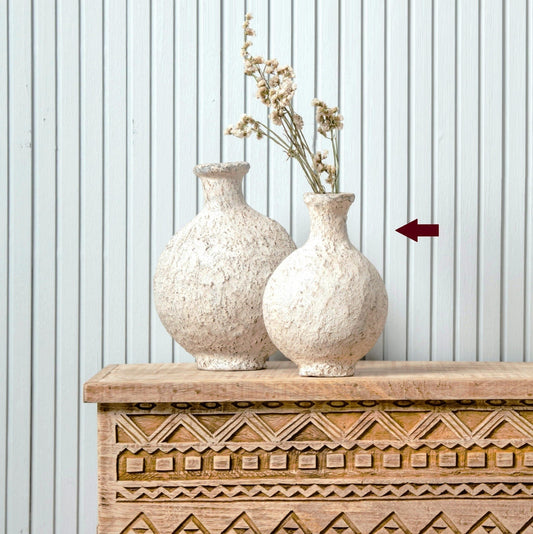 Papier-mâché Vase, Small, Antique Gray